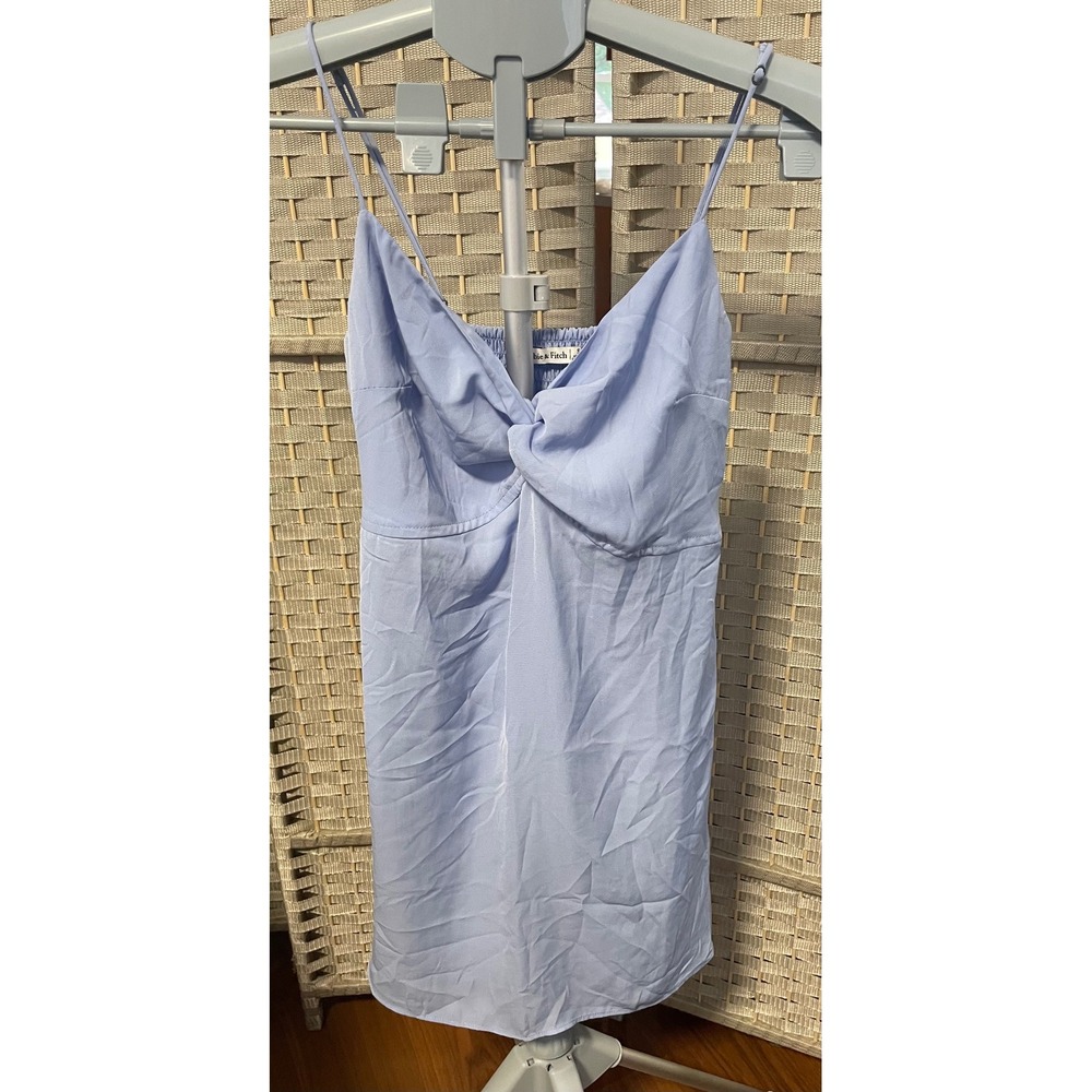 Abercrombie & Fitch Blue Twist Front Smocked Back Mini Dress Small Periwinkle